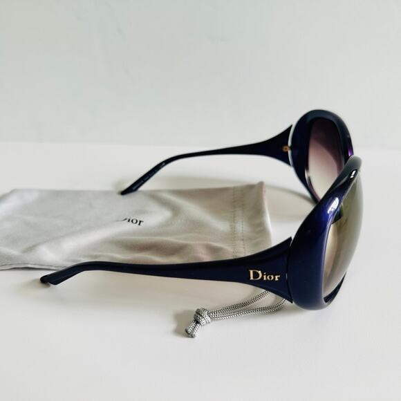 Dior Cocotte Oversized Purple Mirror Gradient Lense Sunglasses Italy Large Wrap - Picture 3 of 7